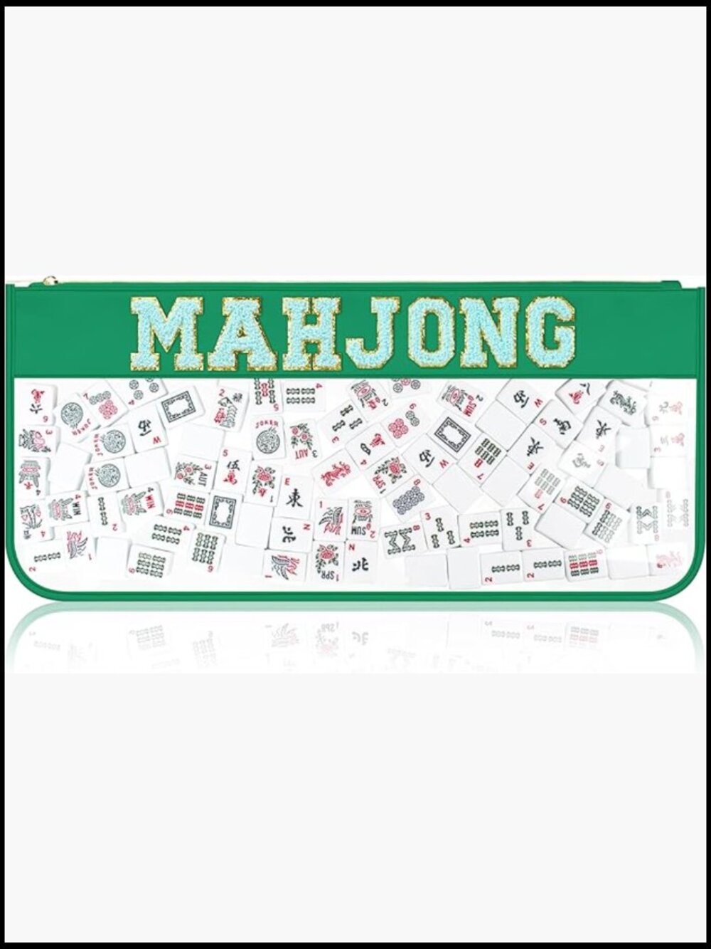 Empty Mahjong Tiles Zippered Carrying Case American Mahjong Storage Bag
